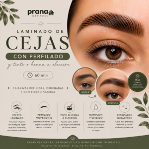 Cejas: Laminado + Perfilado + Tinte o Henna + Vitaminas (60 min)