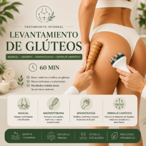 Levantamiento de Glúteos (Manual + Madero + Aparatología) – 60 min