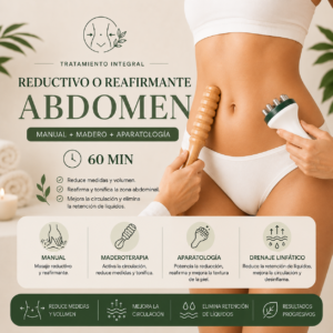Reductivo o Reafirmante Abdomen (Manual + Madero + Aparatología) – 60 min