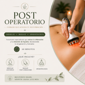 Post Operatorio Drenaje + Masaje + Aparatología