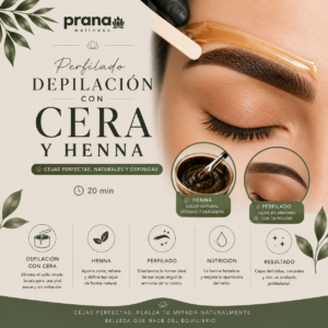 Cejas: Perfilado con Cera + Henna (30 min)