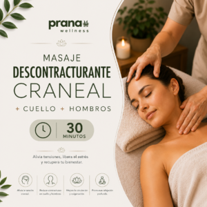 Masaje Descontracturante Craneal  + Cuello + Hombros (30 min)
